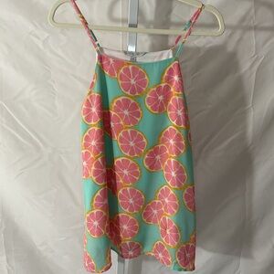 Lauren James Pink and Yellow Citrus Tank Top
